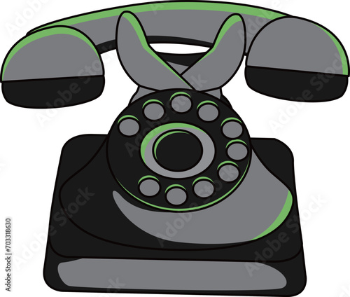 黒電話（rotary dial phone）(eps)