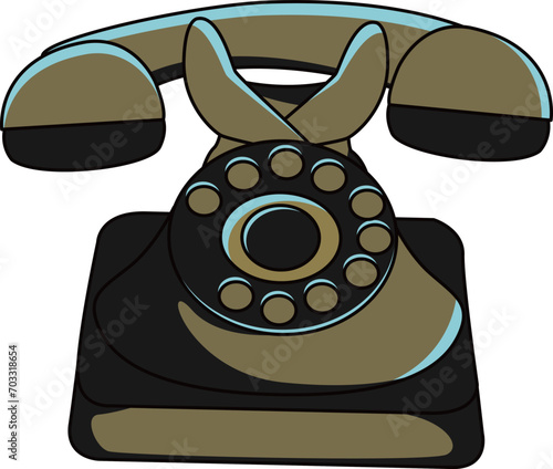 黒電話（rotary dial phone）(eps)