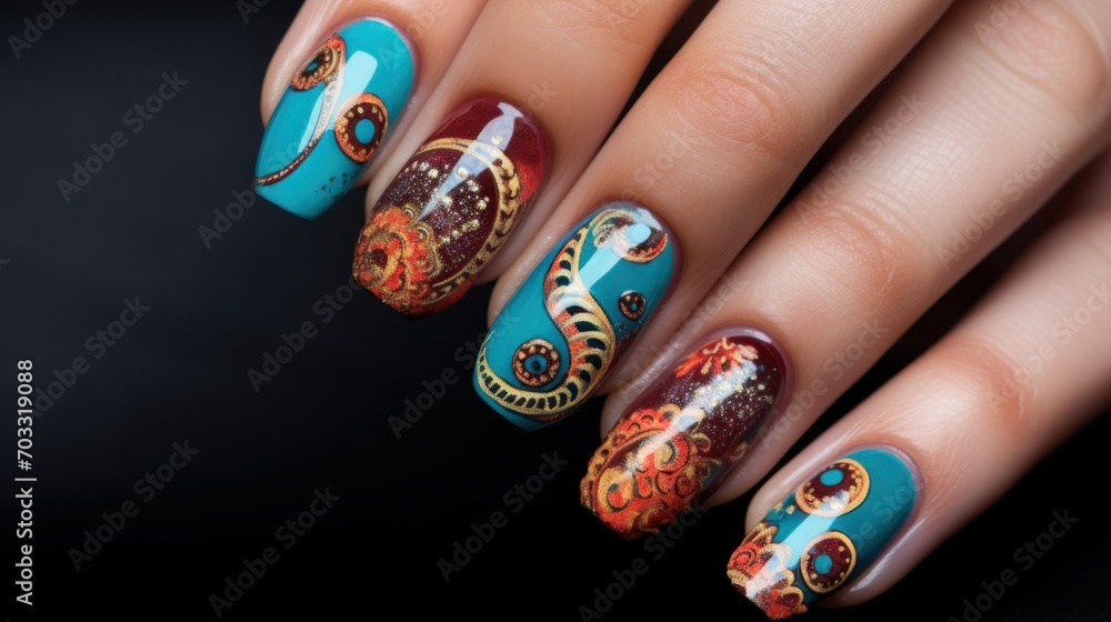 Nails in octopus pattern Nails in octopus pattern