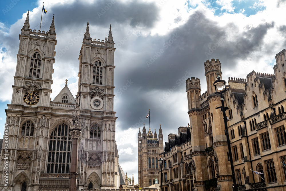 Fototapeta premium Gothic Church Westminster Abbey (Collegiate Church of St. Peter at Westminster) In London, United Kingdom