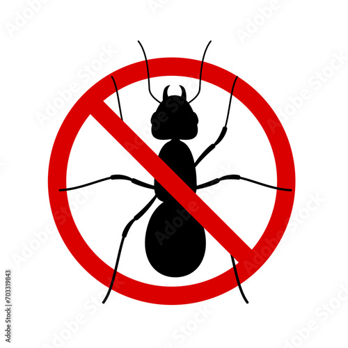 Anti pest control ban, prohibition parasitic insects. Stop, warning, forbidden bug icon set. No, prohibit signs of cockroaches, spiders, fly,mite, ticks, mosquitoes, ants, rats, bug