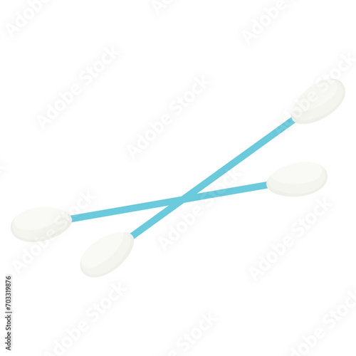 Cotton swab isolated vector illustration.
