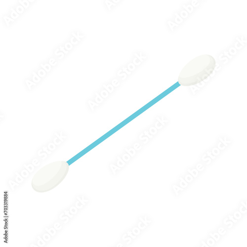 Cotton swab isolated vector illustration.