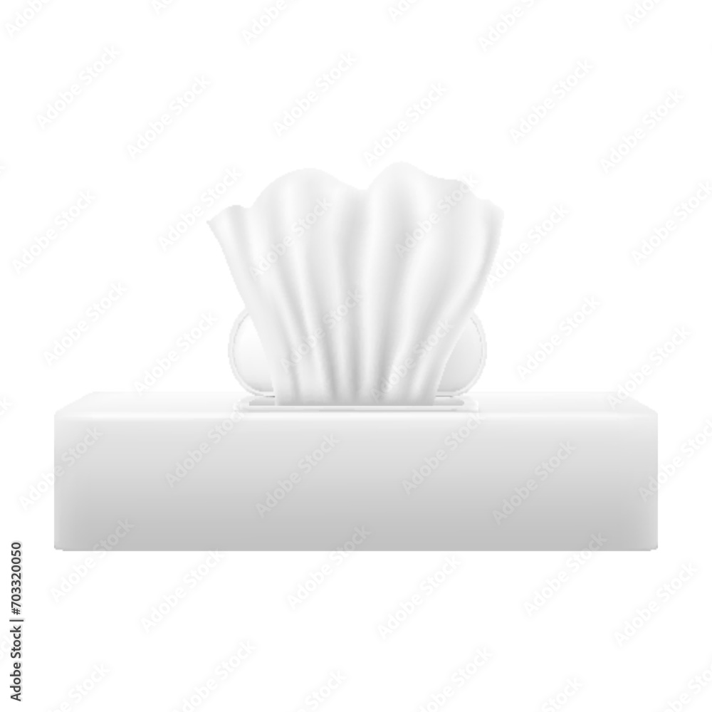 Napkin boxes. Set of White Tissue napkin box blank label and no text