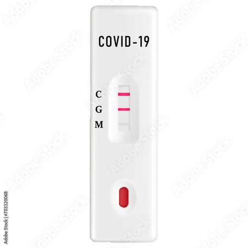 Test set for coronavirus, covid-19 isolated on white background, realistic 3d vector. New, Positive and Negative Rapid Test Cassettes. Coronavirus test.