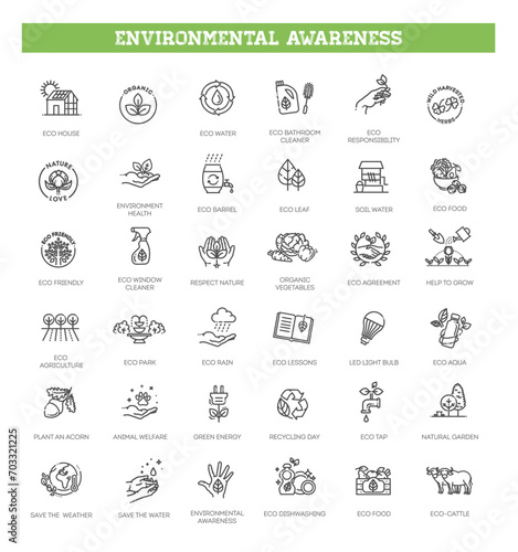 Ecological Succession Icons Pack. Vector collection