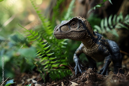 Baby T-Rex in the forest.