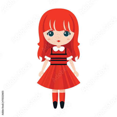 cute, vector, illustration, design, girl, character, doll, child, cartoon, toy, isolated, fashion, female, childhood, happy, set, kid, pink, beautiful, dress, baby, young, background, pretty, clothes,