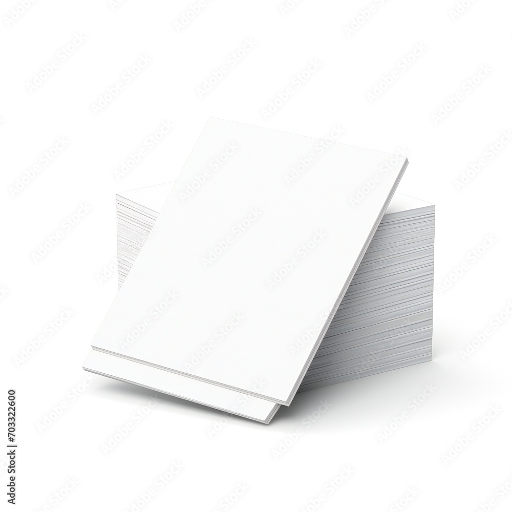 White empty business cards stack mockup isolated on white background Generative AI White empty business cards stack mockup isolated on white background Generative AI