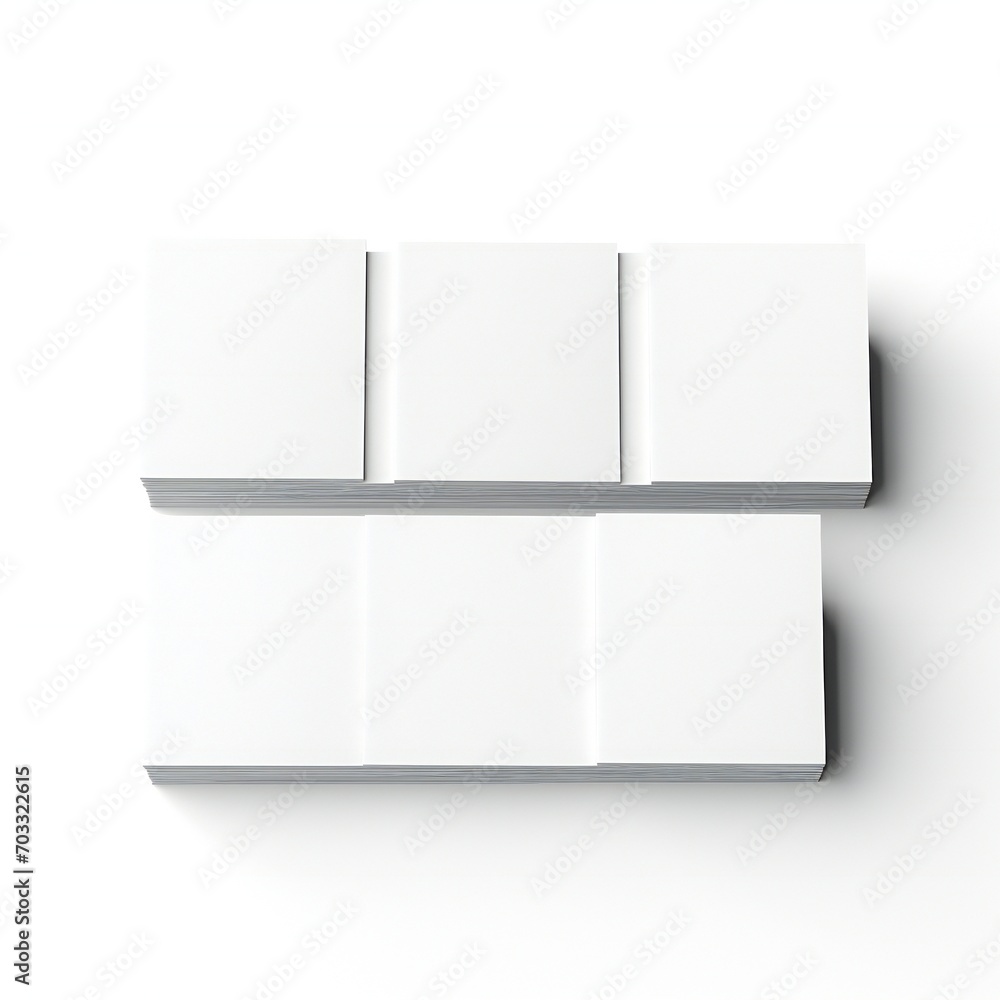 White empty business cards stack mockup isolated on white background Generative AI White empty business cards stack mockup isolated on white background Generative AI