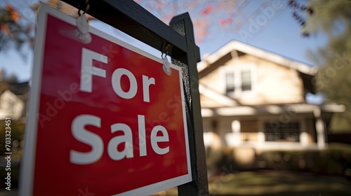 Home for Sale Sign in Front of House