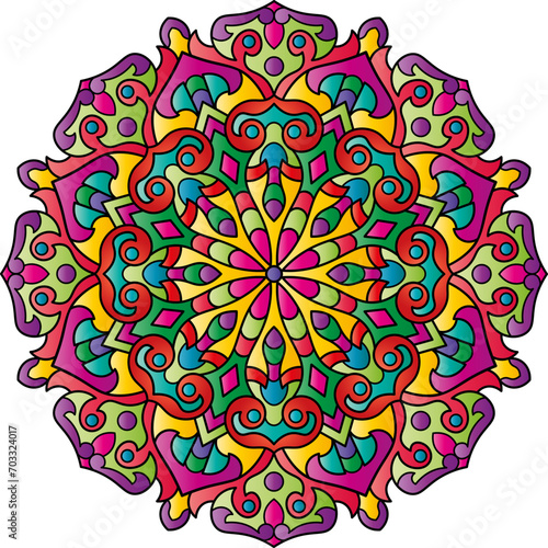 Mandala. Ethnic round ornament. Element for a coloring book cover. Vector illustration. 