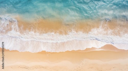 A Serene Aerial View of a Sandy Beach and Ocean