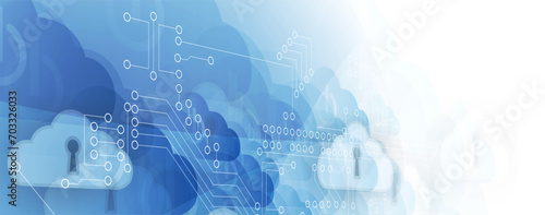 Modern cloud technology. Integrated digital web concept background