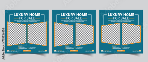 Real estate social media post template or web banner ads design template.