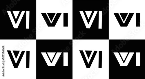 VI logo. VI set , V I design. White VI letter. VI, V I letter logo design. Initial letter VI letter logo set, linked circle uppercase monogram logo. V I letter logo vector design. 