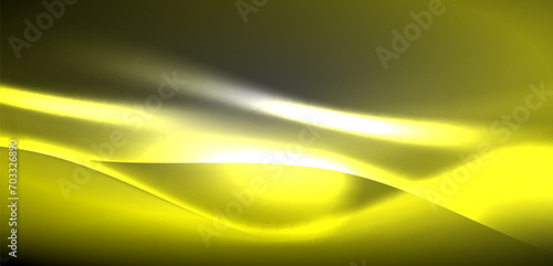 Neon-lit waves surge across background, mesmerizing dance of luminescence and motion. Dynamic backdrop captures essence of energy and modern aesthetics