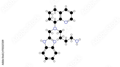 mavorixafor molecule, structural chemical formula, ball-and-stick model, isolated image entry inhibitors