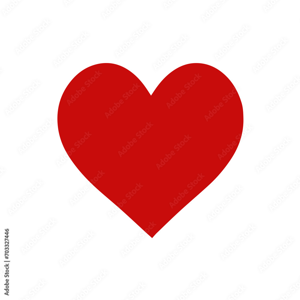 Red heart icon in PNG file flat design