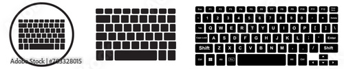 Computer gamer keyboard, all keys, vector illustration. Alphabets keys, game control keyboard buttons. Isometric keys with full control. 4k size. Wireless isolated keyboard.
