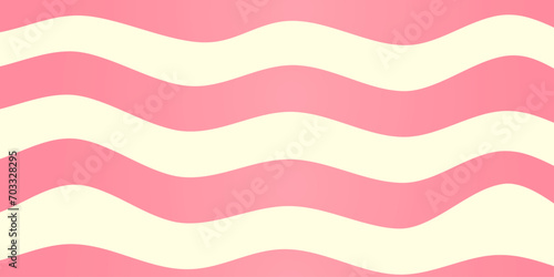 Candy striped background. Texture with pink caramel waves. Abstract striped fun pattern in 70s style