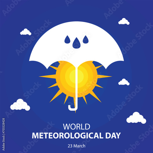 illustration vector graphic of the sun behind the umbrella, perfect for international day, world meteorological day, celebrate, greeting card, etc.