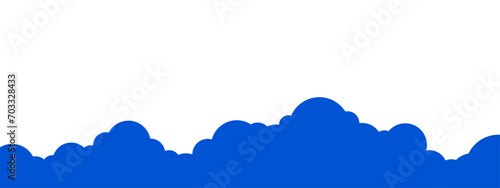 Cloud simple border. Modern divider for bottom of the web site page