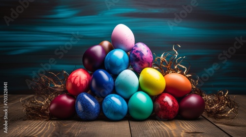 Bursts of spring hues: vibrant easter egg collection in pastel colors