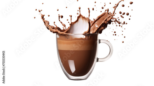 Isolated Clear Hot Chocolate Surge on a transparent background, Generative AI
