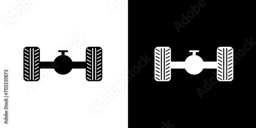 Automotive icon. Black icon. Motorcycle icon. Collection of automotive icons. Black image. Silhouette.