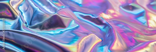 A breathtaking pastel holographic fabric background is captured in a photo, featuring holography and iridescence web banner photo