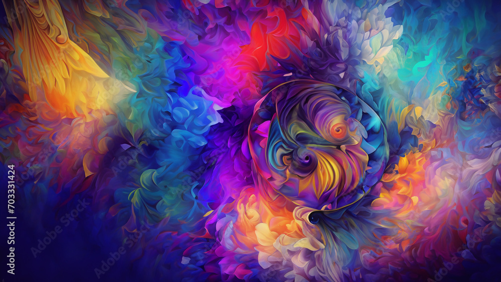 4K, wallpaper with colorful abstract pattern