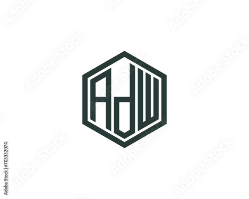 ADW logo design vector template