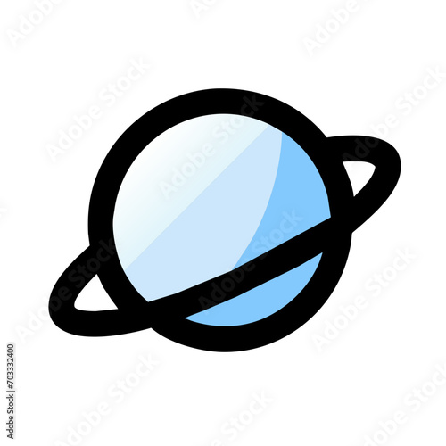 Uranus, the sideways planet vektor icon illustation