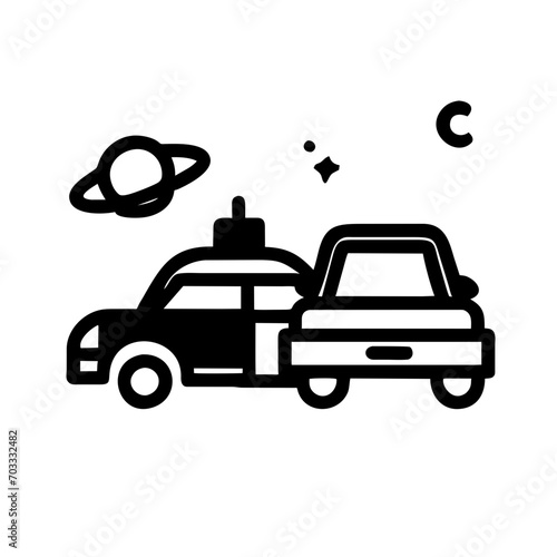 Space junkyard vektor icon illustation