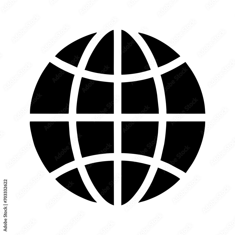 Earth globe with continents vektor icon illustation Earth globe with continents vektor icon illustation