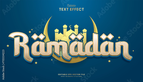 decorative ramadan editable text effect vector design