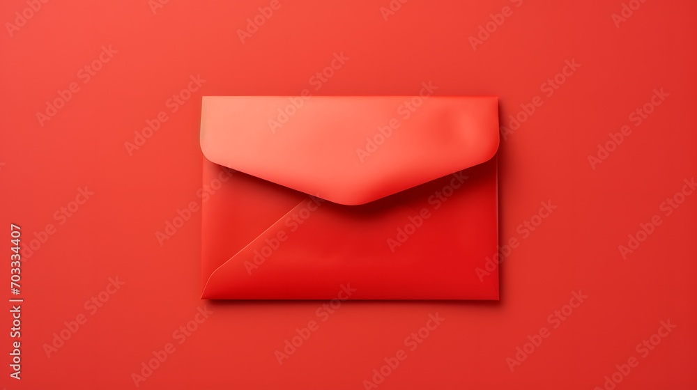A red envelope, vertical style, holding by hand isolated on red background. Hongbao packet for lucky money gift in Chinese lunar, new year on January month, wedding red packet. - obrazy, fototapety, plakaty 