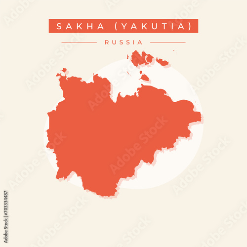 Vector illustration vector of Sakha (Yakutia) map Russia
