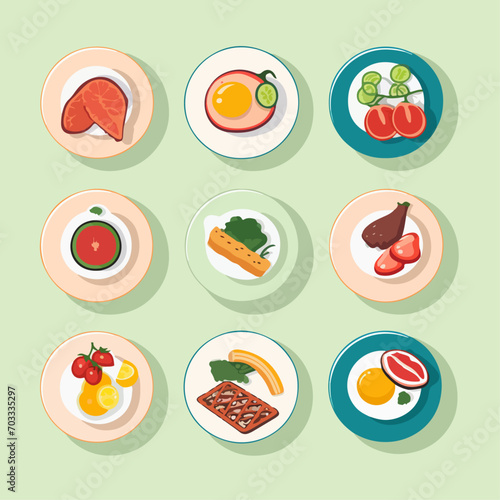 9 set of logo icon food and beverages vector pack flat design minimalist 