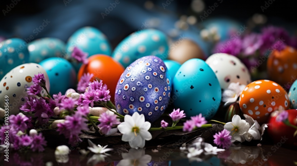 Easter delight: vibrant gypso fresh background with colorful easter eggs