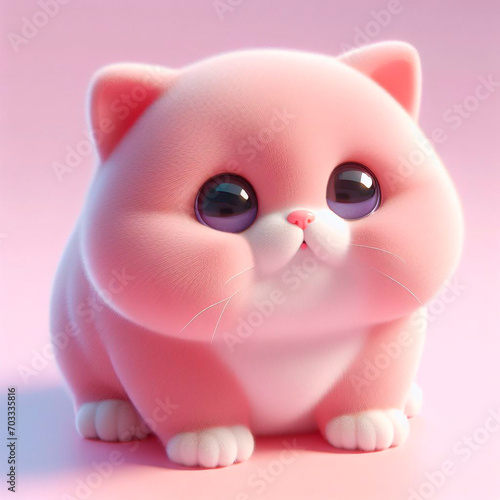 A adorable fat pink kitten