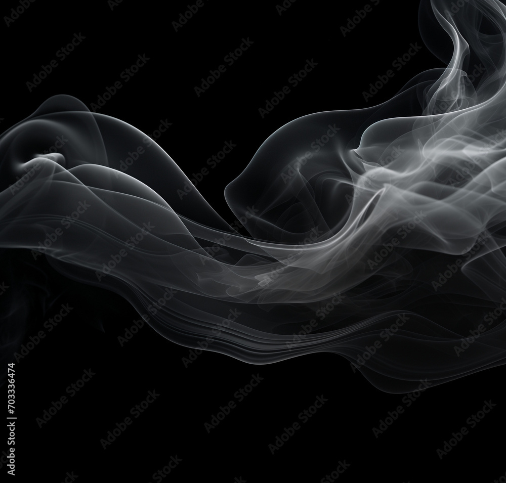 smoke on black, abstract