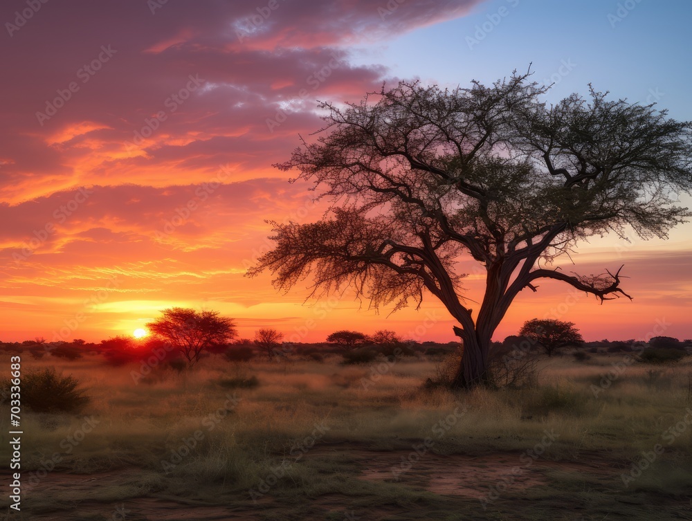 sunset in the serengeti