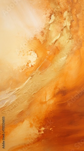 An orange and yellow painting with a white background