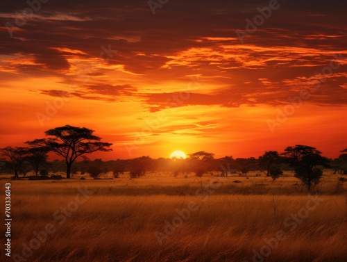 sunset over the field © faiz