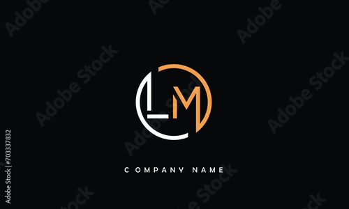 LM, ML, L, M Abstract Letters Logo Monogram