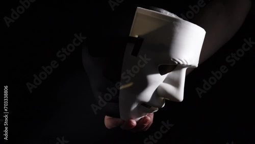 theatrical performance, Black and white mask, good and bad, bipolar mental disorder, theater, acting courses photo