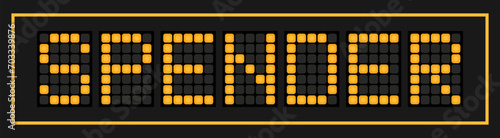 Orange color led banner in word spender on black background