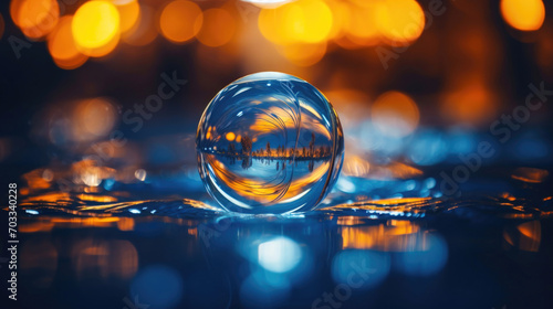 Flowing Form: Liquid Object Close-Up with Bokeh of Solidity